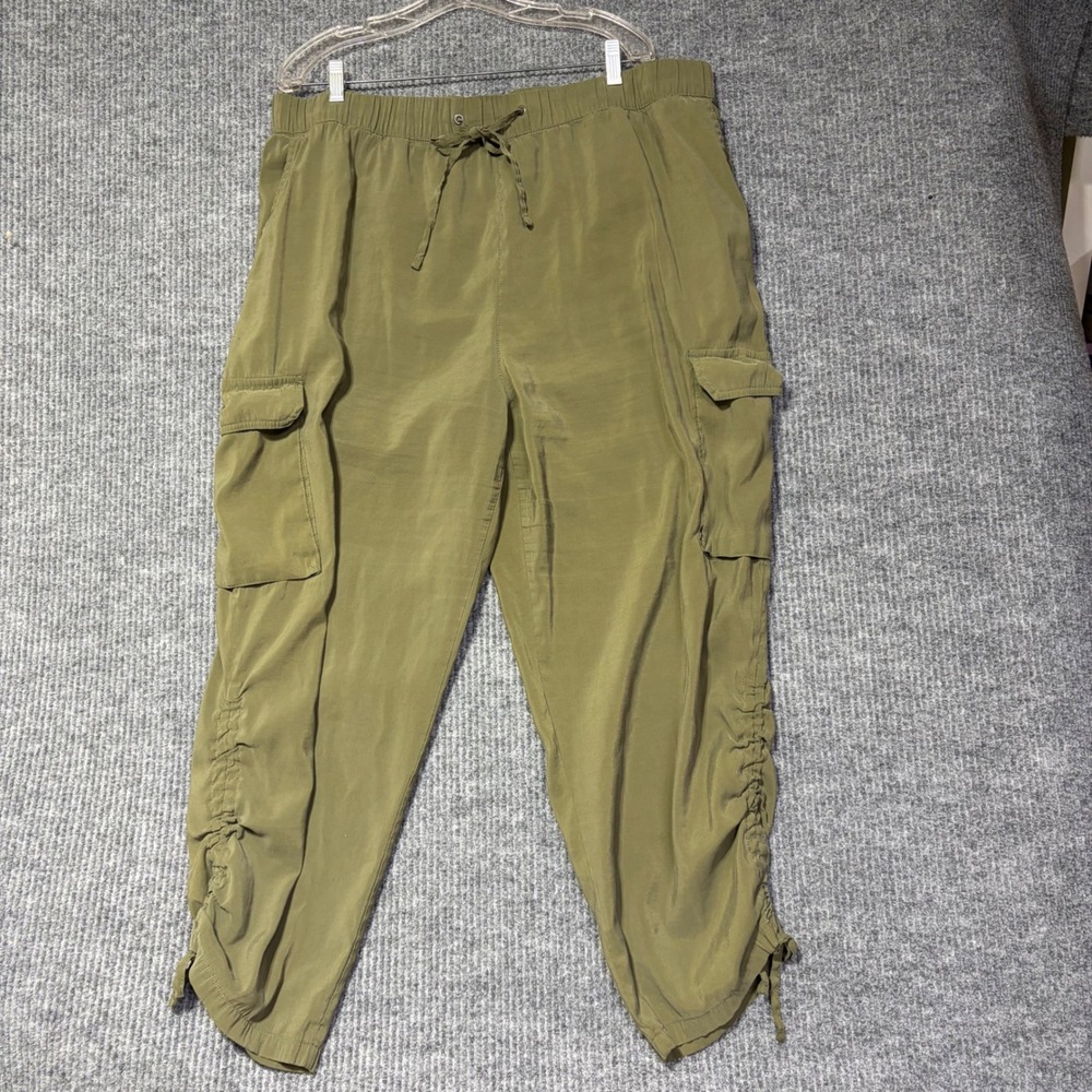 Sofia Jeans by Sofia Vergara Luxe Cargo Pants Olive Green Plus Size XXXL 22
